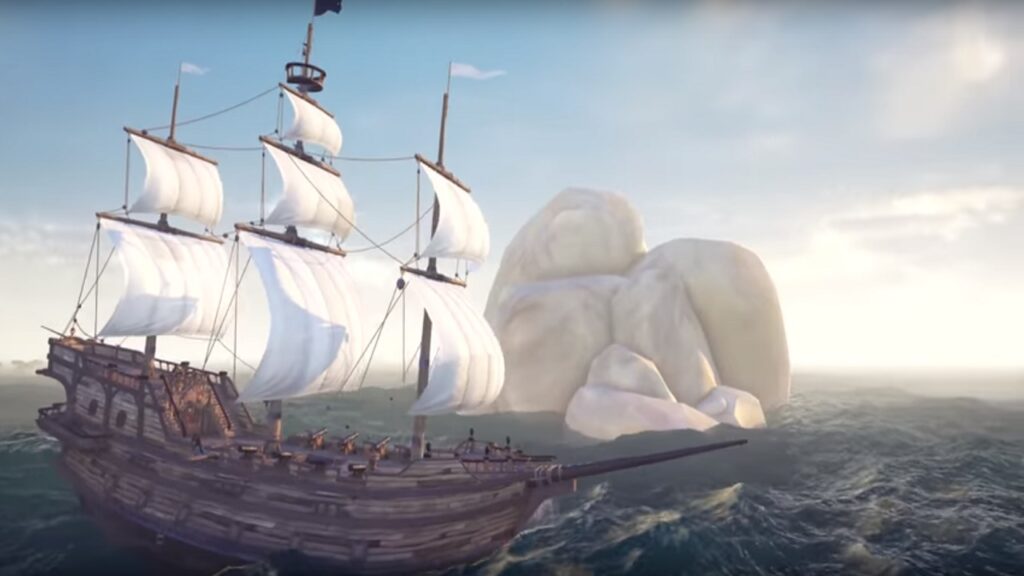 Sea of Thieves ship passes by