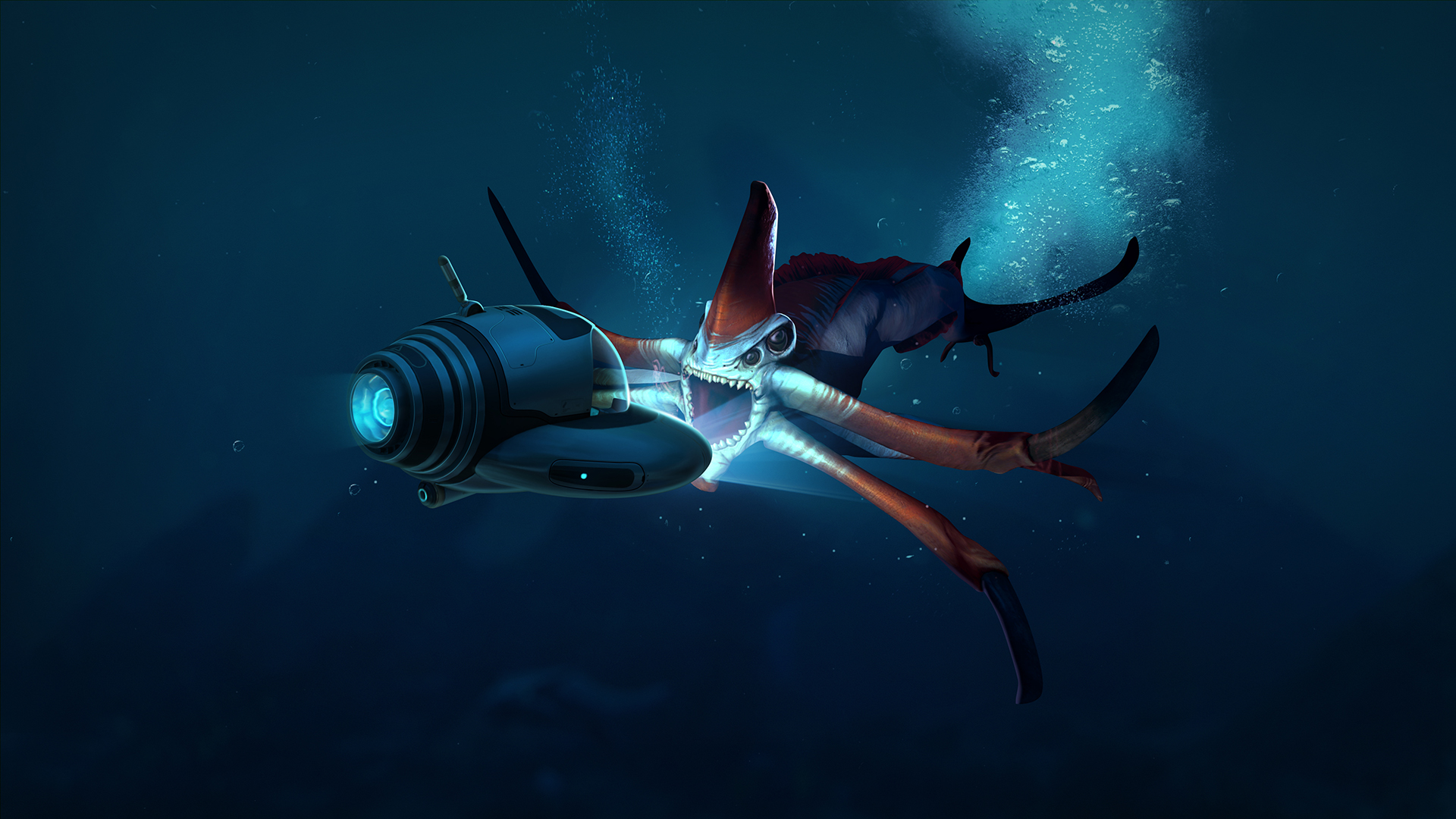 Subnautica monsters in the deep