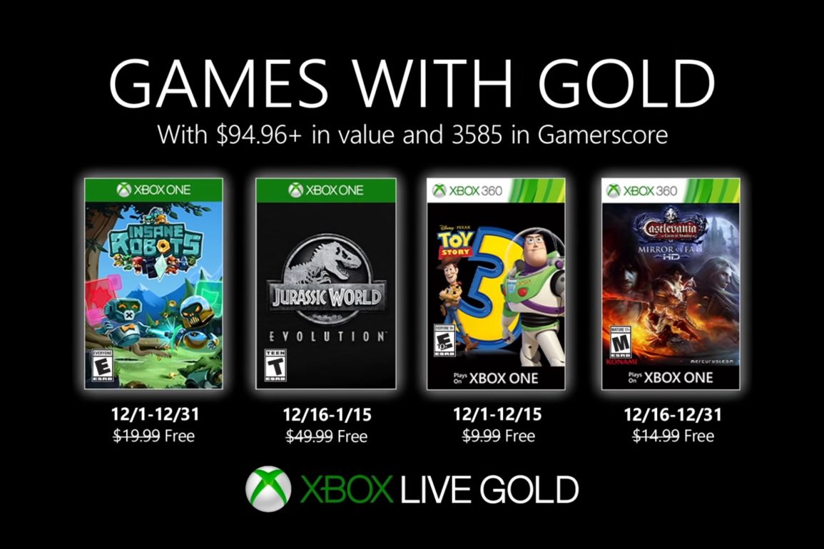 Xbox Live Gold Announces Free Games For December 2019
