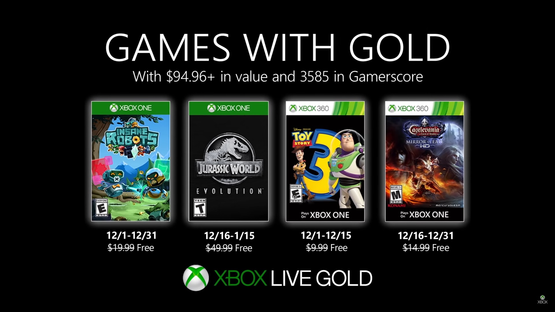 Xbox Live Gold Announces Free Games For December 2019 Sirus Gaming