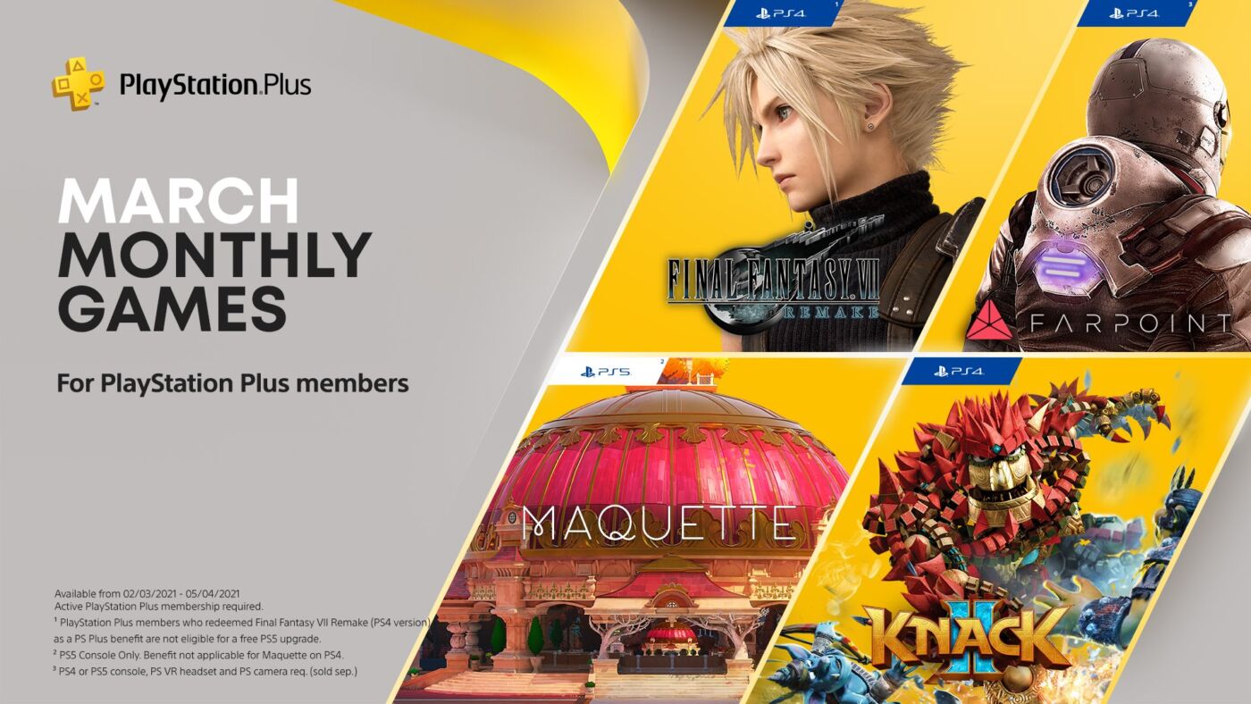 PlayStation Plus Free Games Include Final Fantasy VII Remake