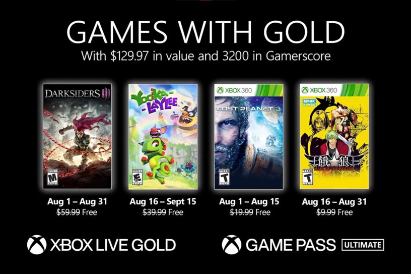 Xbox Games with Gold August 2021