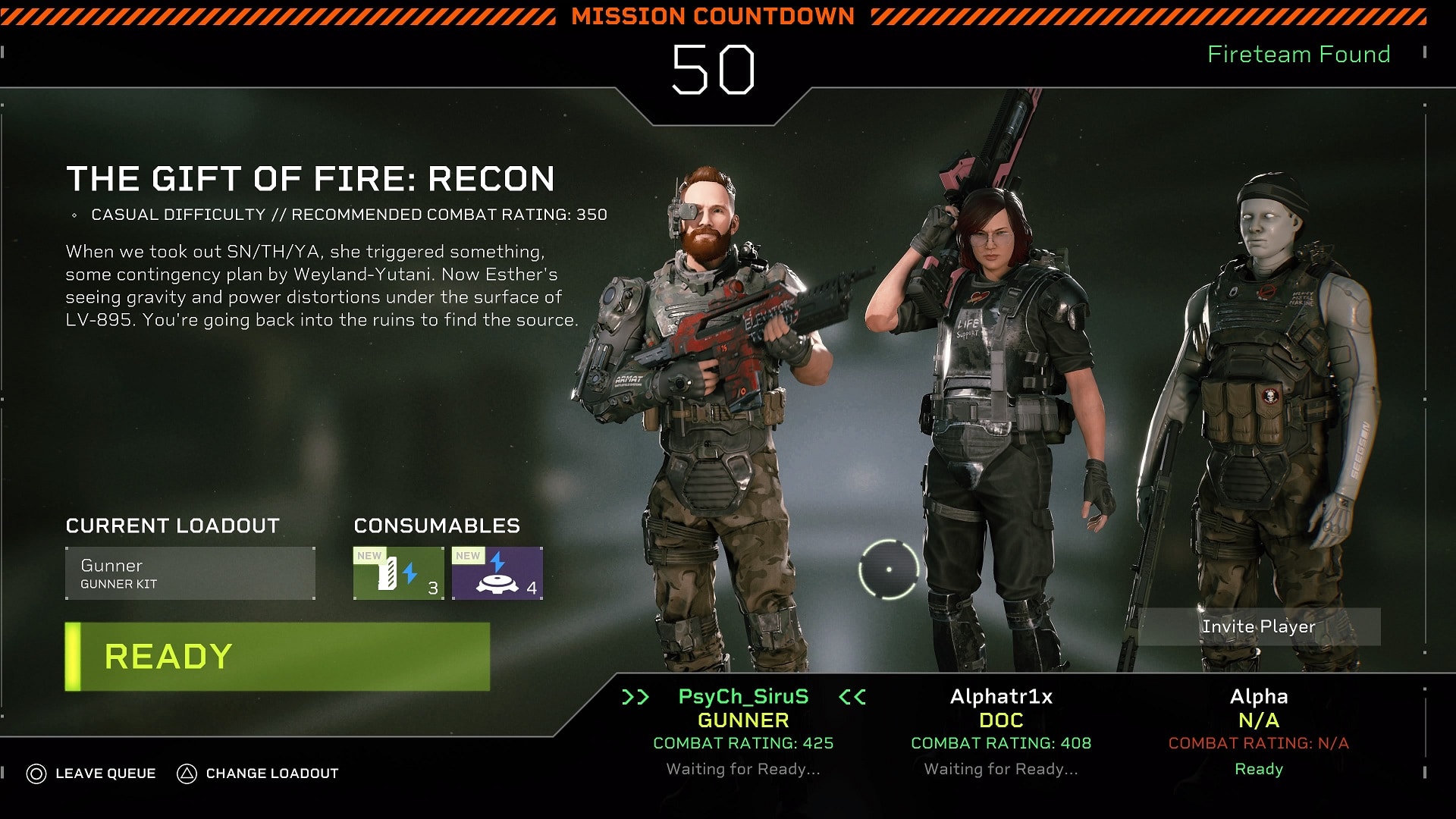 Aliens fireteam elite outfits