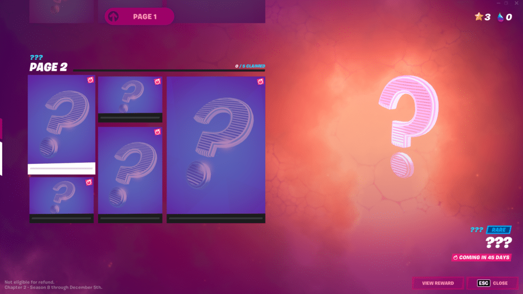 Fortnite Season 8 Mystery Character Battle Pass section