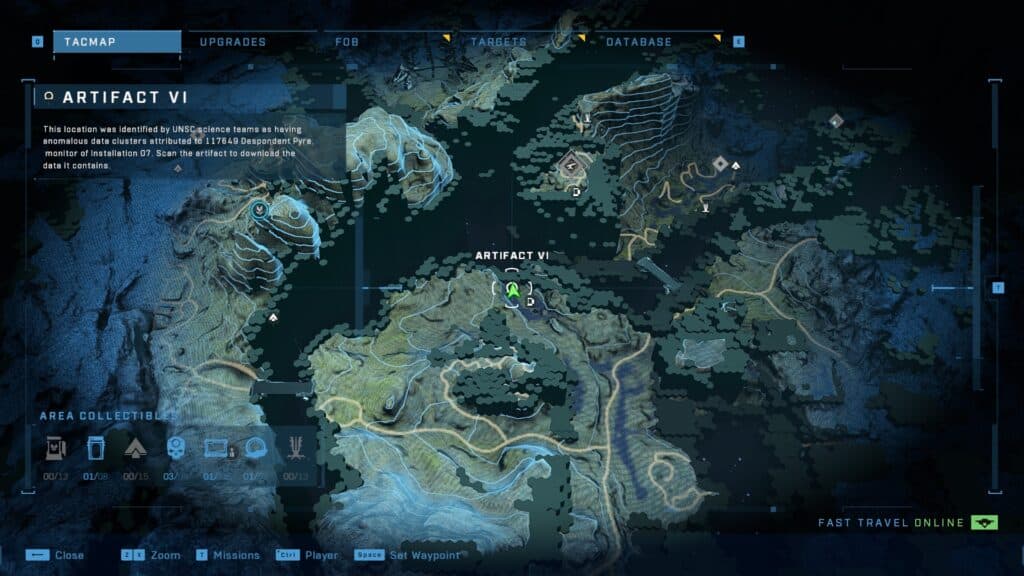 6th Forerunner Artifact Map Location Halo Infinite Artifact Locations