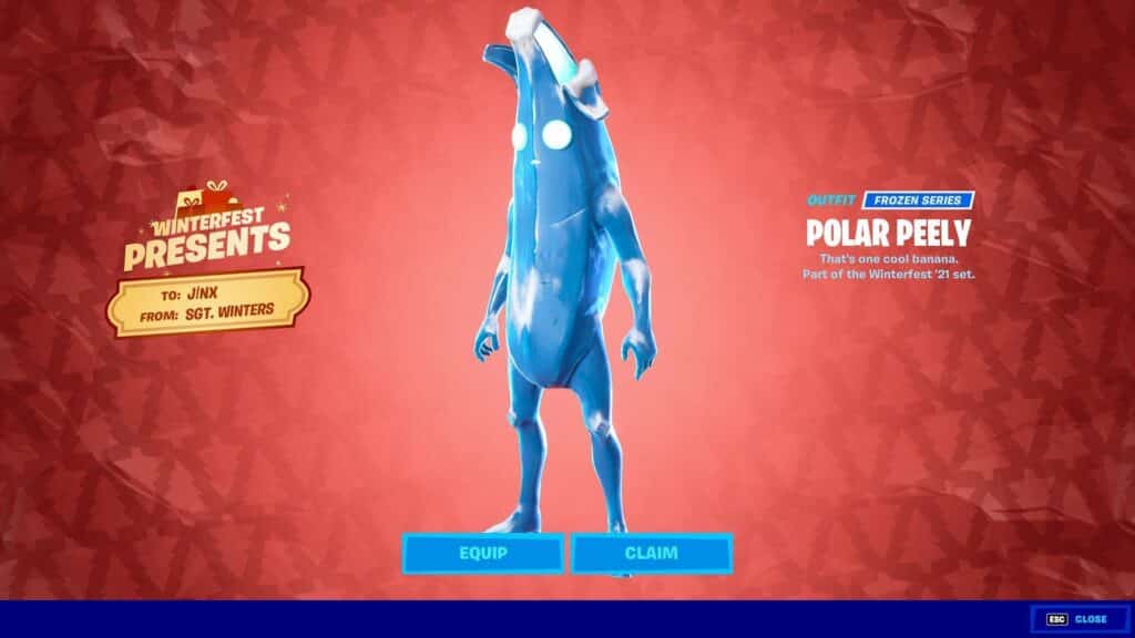 Frozen Polar Peely Fortnite Skin Outfit