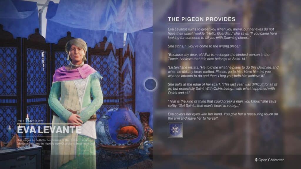 The Pigeon Provides - Eva Levante (Destiny 2)