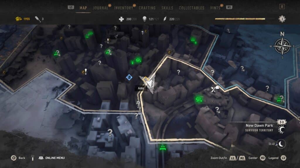 GRE Container - Intersection of Downtown and New Dawn Park Map - Dying Light 2 GRE Container Locations