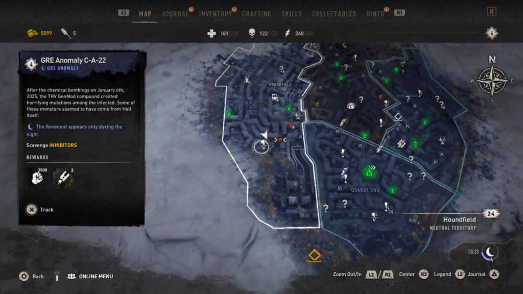 GRE Container - South of Houndfield, GRE Anomaly C-A-22 Map - Dying Light 2 GRE Container Locations