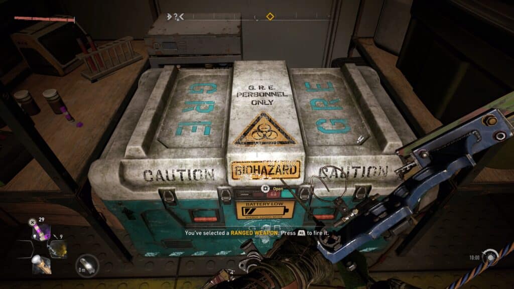 GRE Container, Center of Garrison, West of GRE Anomaly C-A-55, Inside Green Military Building - Dying Light 2 GRE Container Locations