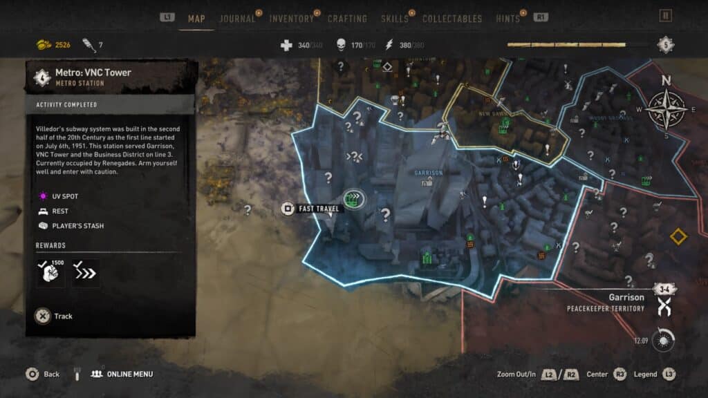 GRE Container - West of Garrison, Inside Metro VNC Tower Map - Dying Light 2 GRE Container Locations