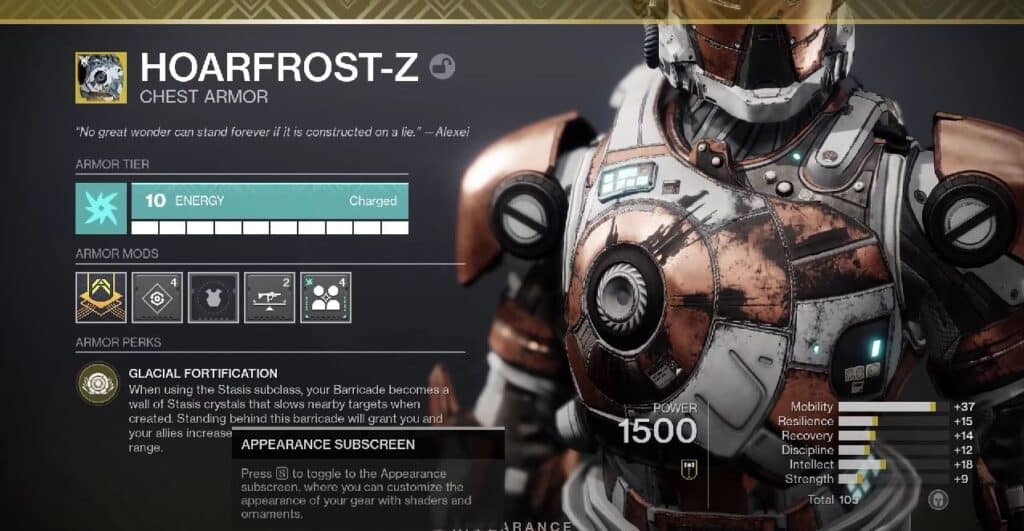 Destiny 2 The Witch Queen - Hoarfrosts-Z Exotic Titan Chest Piece