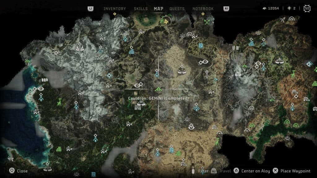 Map: Horizon Forbidden West Cauldron GEMINI Location