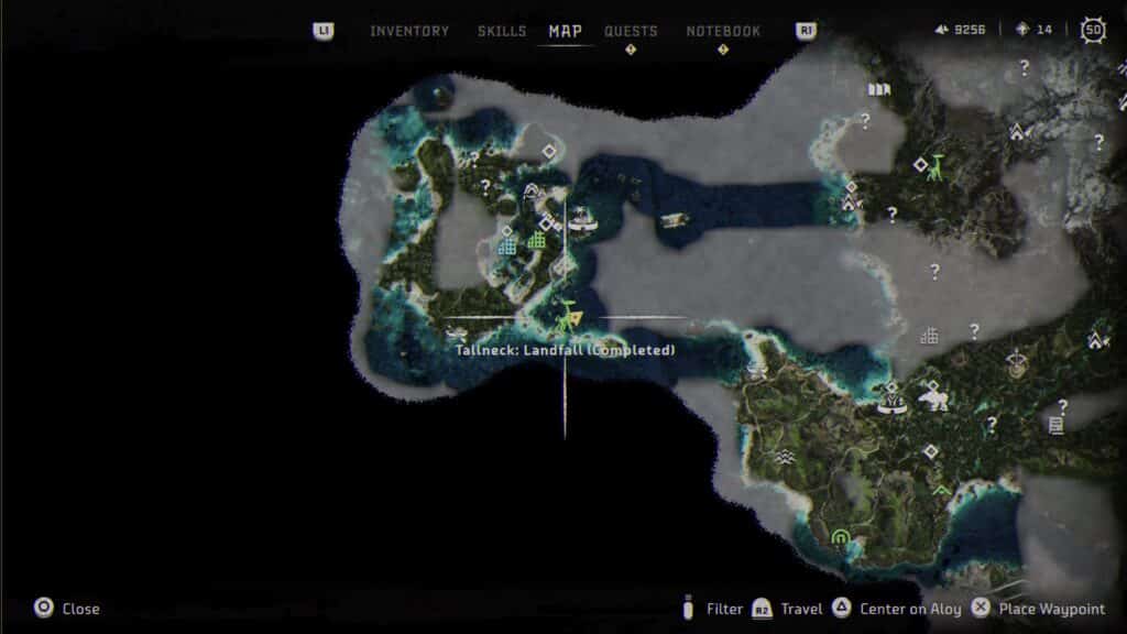 Tallneck #4: Landfall Map Location - Far West, South of Legacy's landfall.