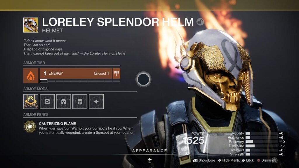 Destiny 2 The Witch Queen - Loreley Splendor Titan Helm