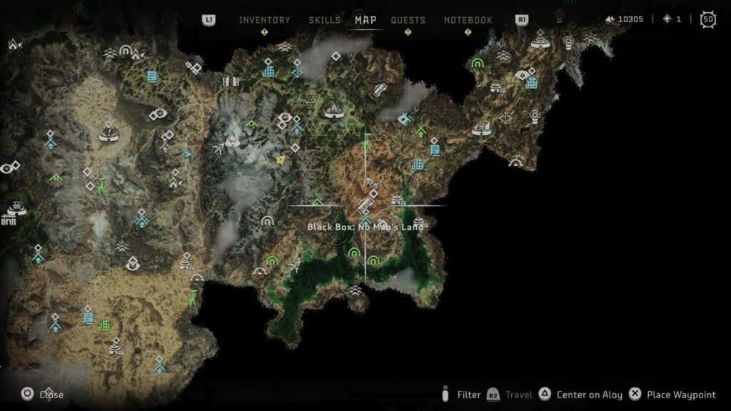 Map: No Mans Land Black Box Location - Horizon Forbidden West