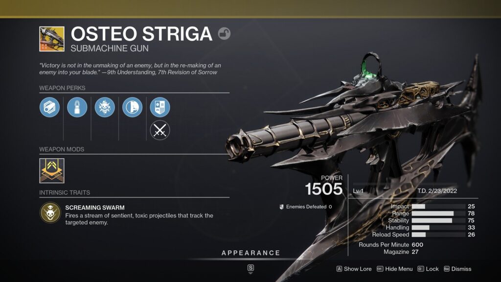 Osteo Triga Submachine Gun - All Exotic Weapons in Destiny 2 The Witch Queen - Destiny 2 The Witch Queen All New Exotic Weapons and Armor