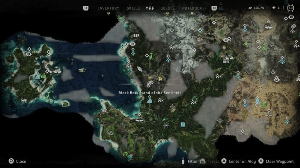 Map: Stand of the Sentinels Black Box Location - Horizon Forbidden West