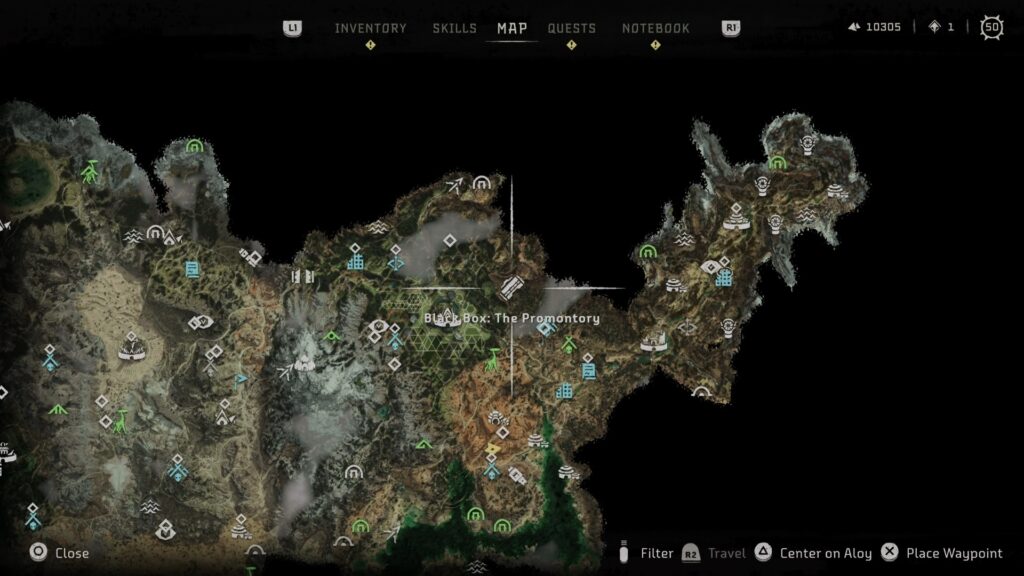 Map: The Promontory Black Box Location - Horizon Forbidden West