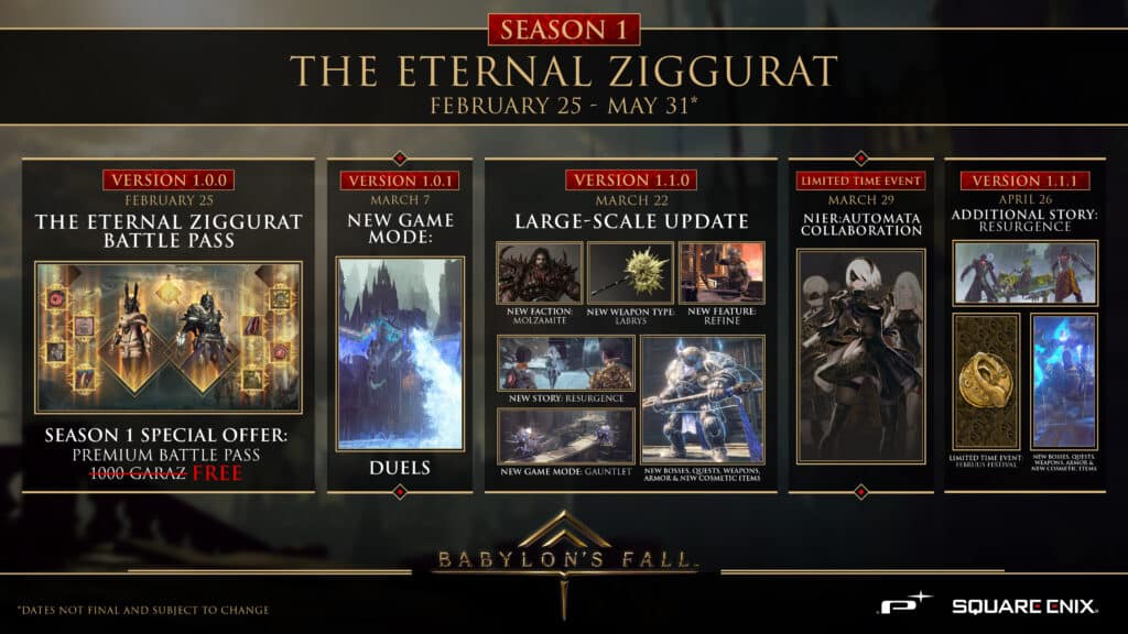 Babylon's Fall Battle Pass system - Season I The Eternal Ziggurat