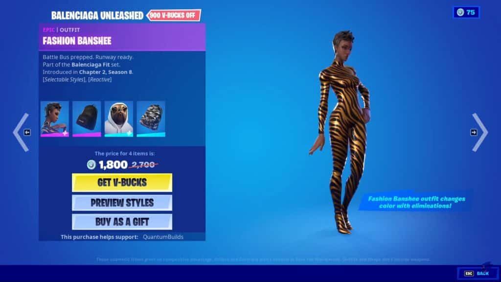 Fortnite Fashion Banshee Banshee Balenciaga Outfit