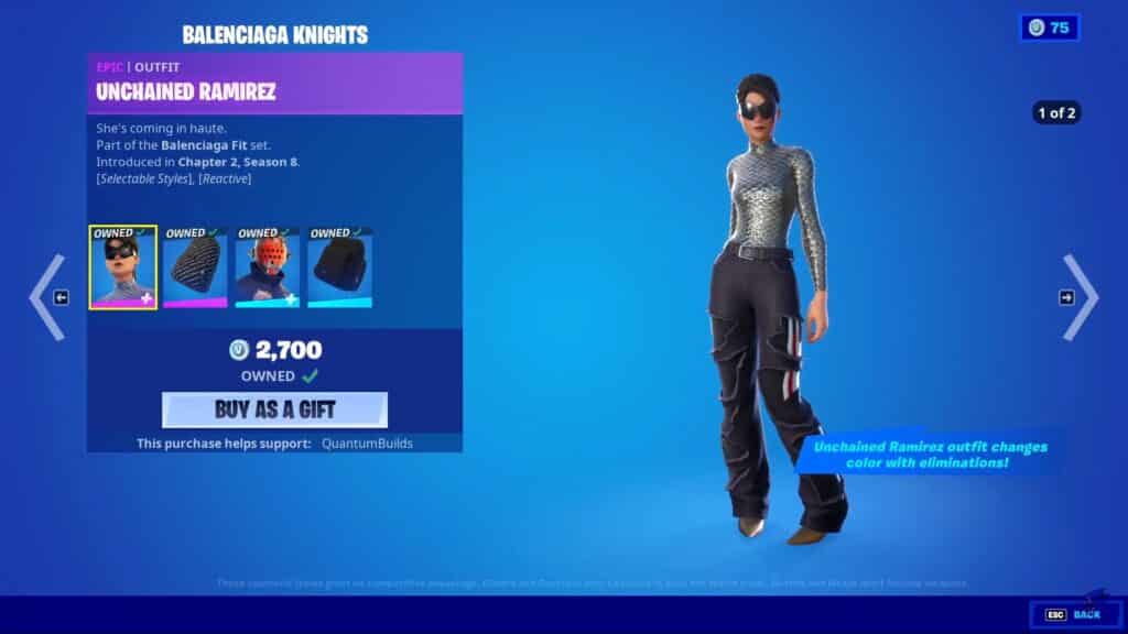 Fortnite Unchained Ramirez Balenciaga Outfit