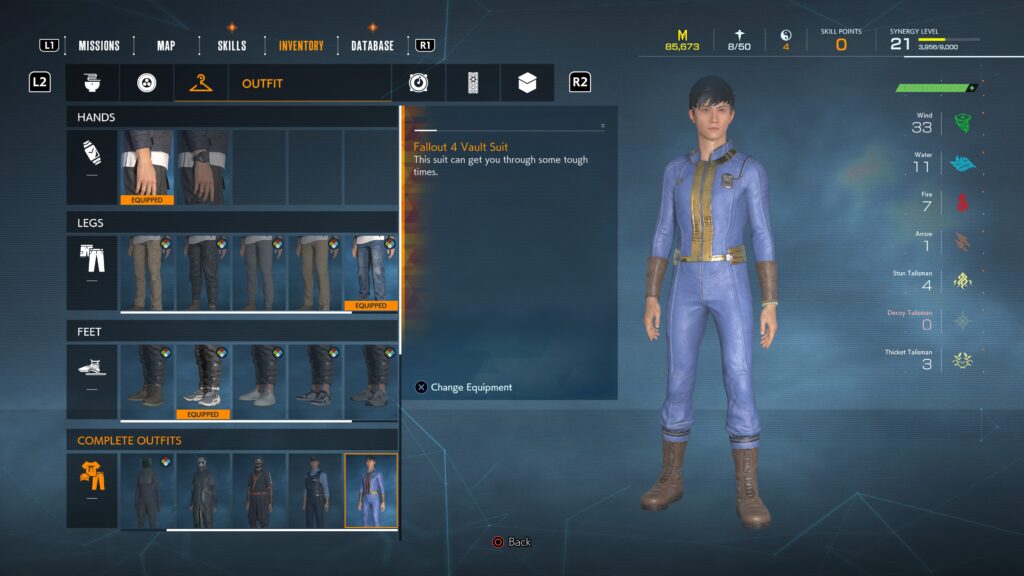 Ghostwire Tokyo Fallout 4 Vault Suit - Suit screen