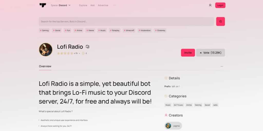 Lofi Radio - All Available Music Bots for Discord