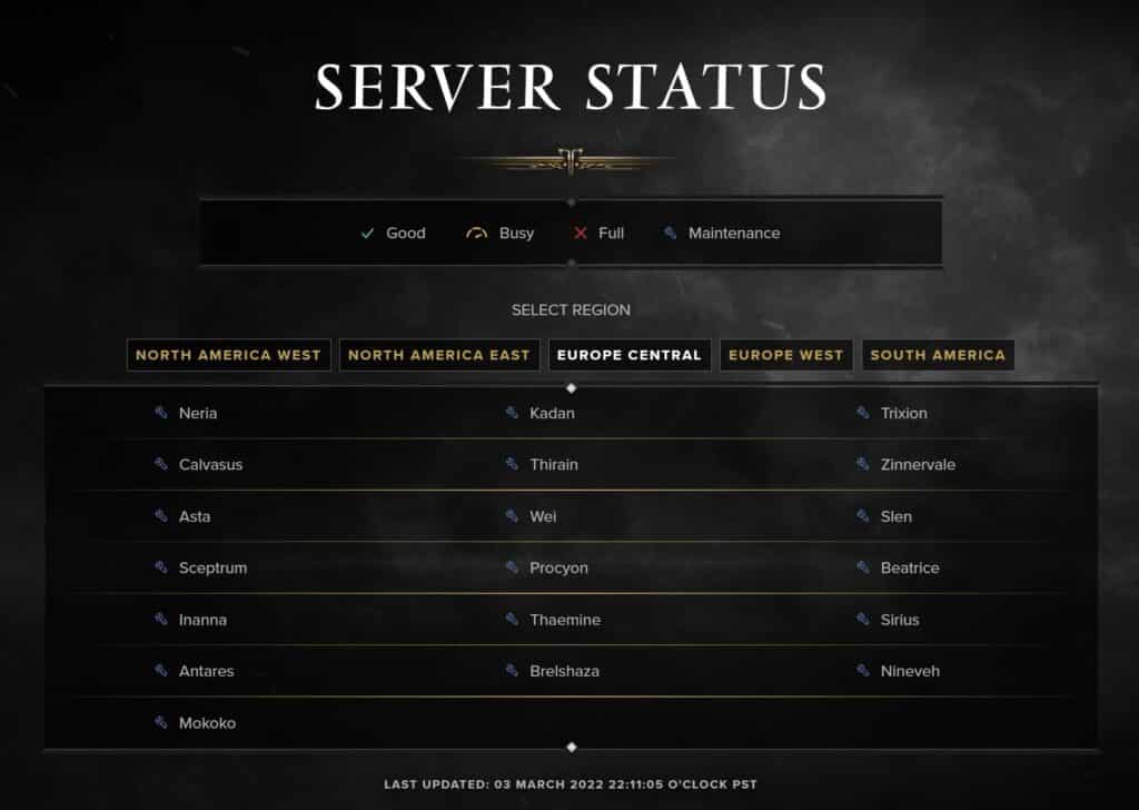 Lost Ark Server Status