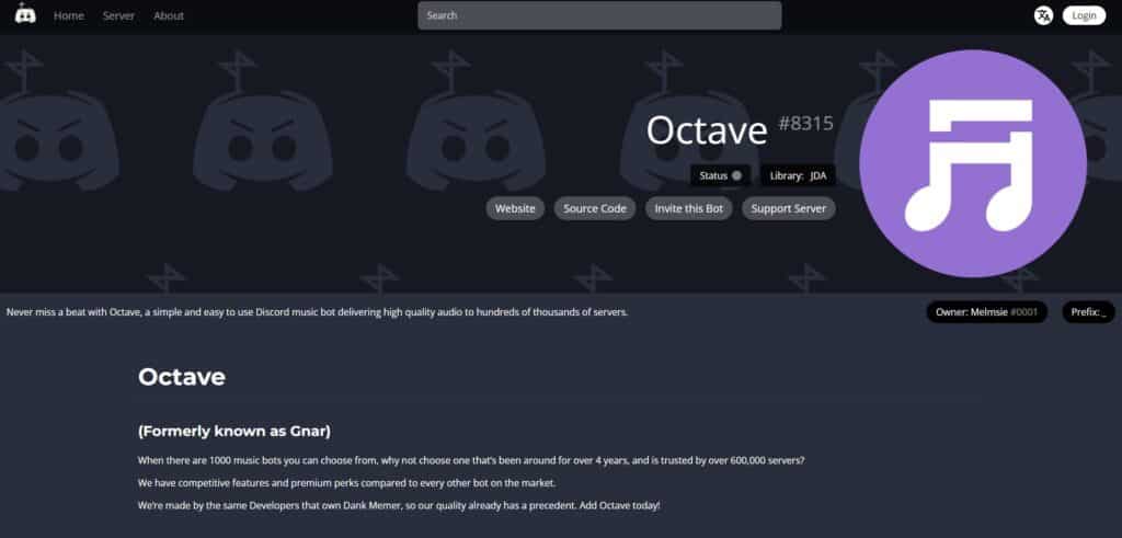 Octave - All Available Music Bots for Discord