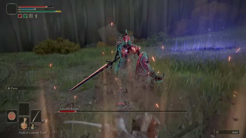 Crucible Knight Attacks in Elden Ring - Ground Stomp to Downward Sword Swing