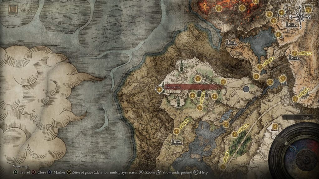 Ranni's Rise location map - Elden Ring