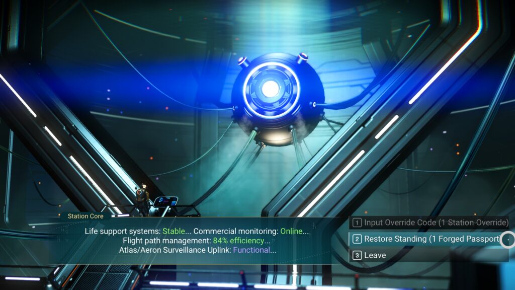 Disrupt the traffic records at a station core - Under a Rebel Star mission in No Man's Sky