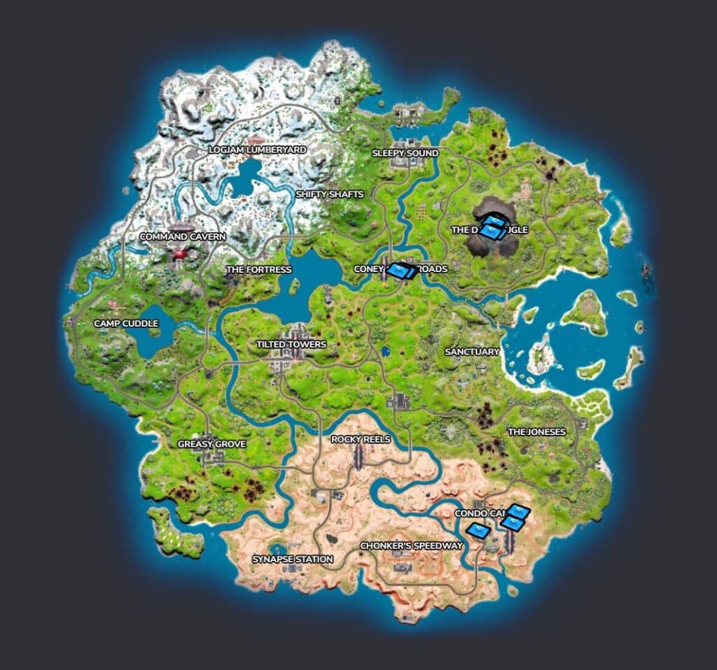 Battle Bus Fortnite Blueprint Locations Map