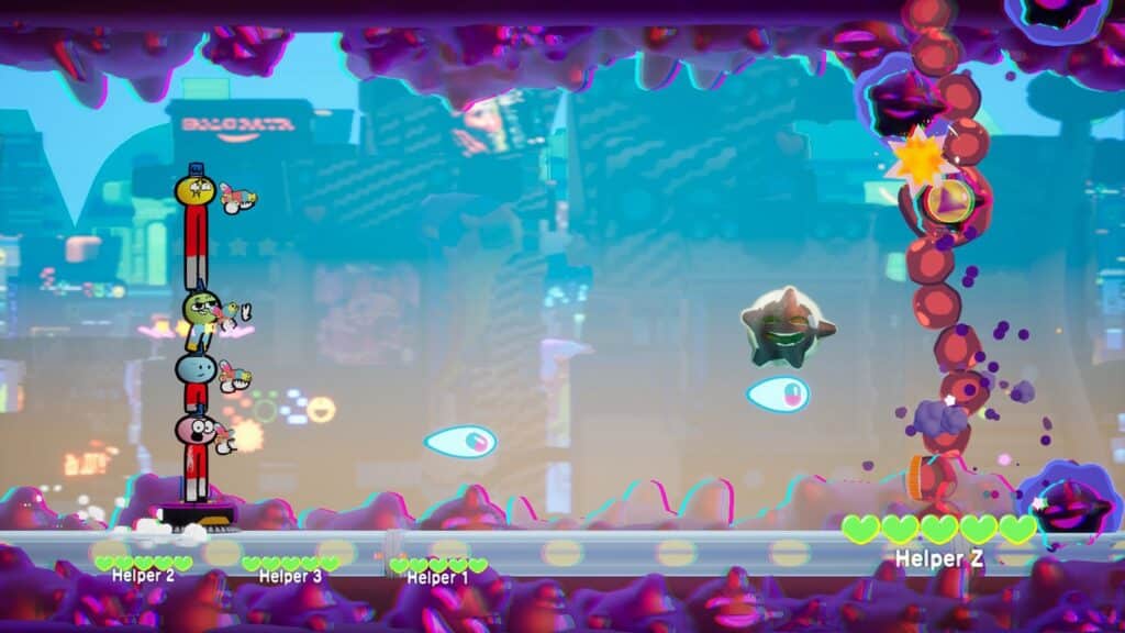 Glitch Busters Stuck on You - 2D gameplay