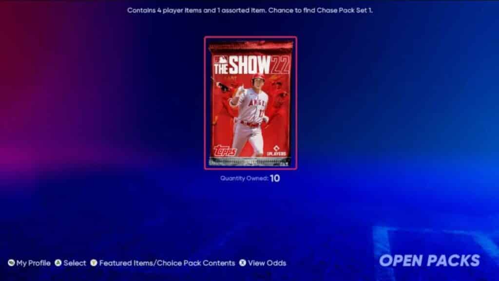 Open Up Any Packs That You Have - MLB The Show 22