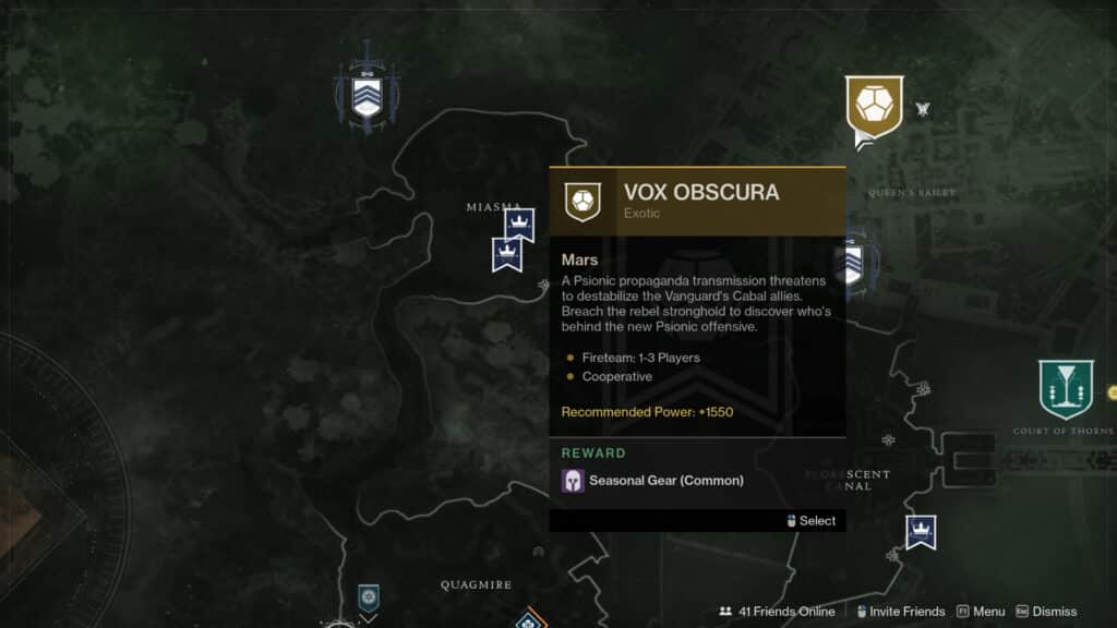 Complete the Vox Obscura Exotic Quest - Destiny 2