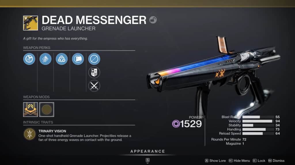 How to get the Dead Messenger Grenade Launcher in Destiny 2