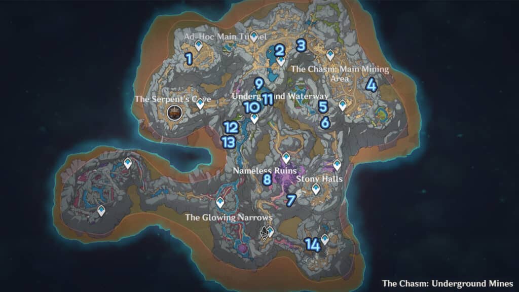 Underground Mines All Time Trial Challenge Locations - Genshin Impact