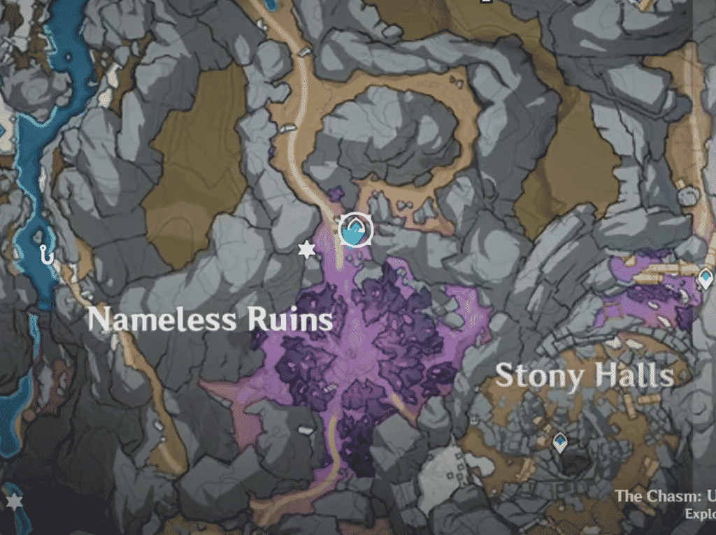 Secret Room in the Nameless Ruins location map - Genshin Impact