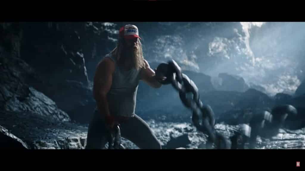 marvel studios thor love and thunder trailer fat thor exercising