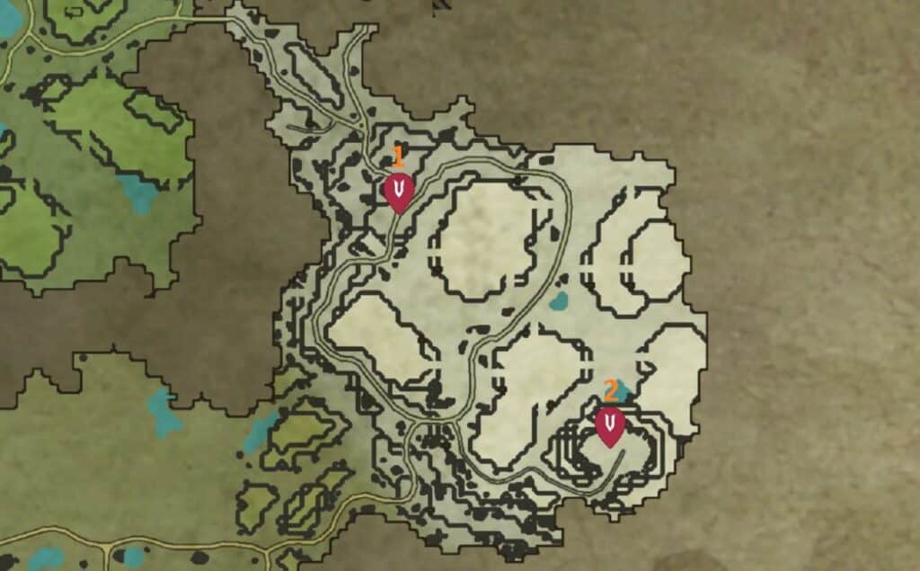 Hallowed Mountains V Blood Boss Locations - V Rising map