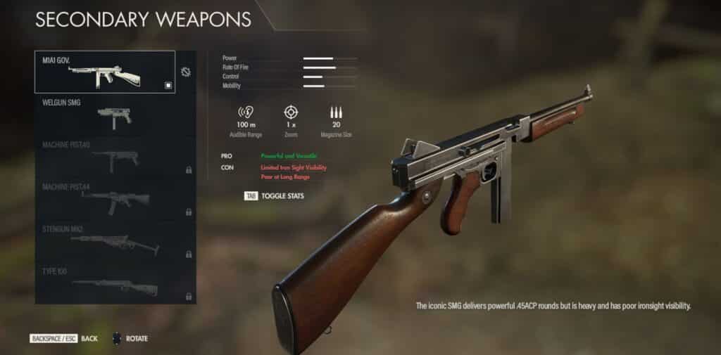 Secondary - Sniper Elite 5 Weapons