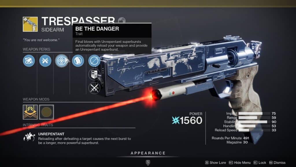 Tresspasser - Destiny 2 Season of the Haunted Exotic