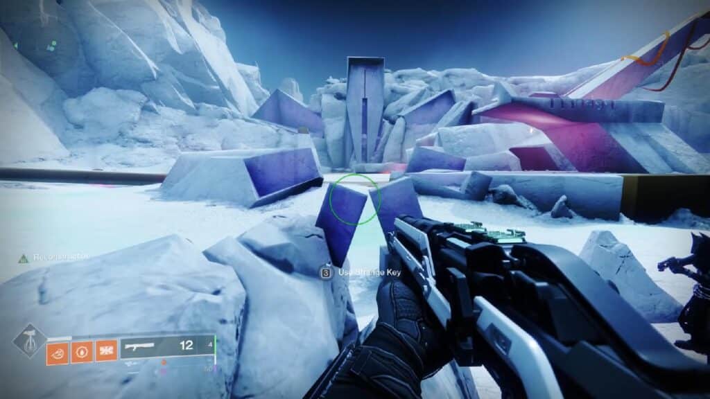 Destiny 2 - You can stand at the right spot to make the block line up and show the Seventh Column logo.