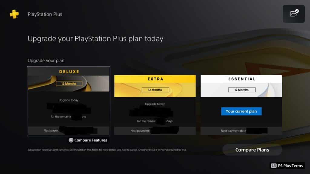 ps plus tier upgrade