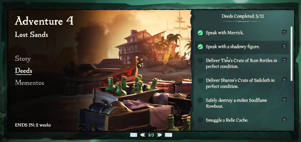 All Sea of Thieves Lost Sands Adventure Deeds