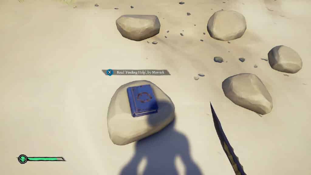 "Finding Help" Journal Location - Merrick Journal Locations in the Lost Sands Adventure in Sea of Thieves