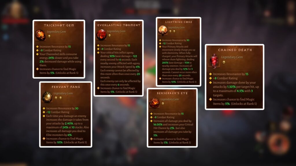 Best Diablo Immortal Barbarian Build Legendary Gems