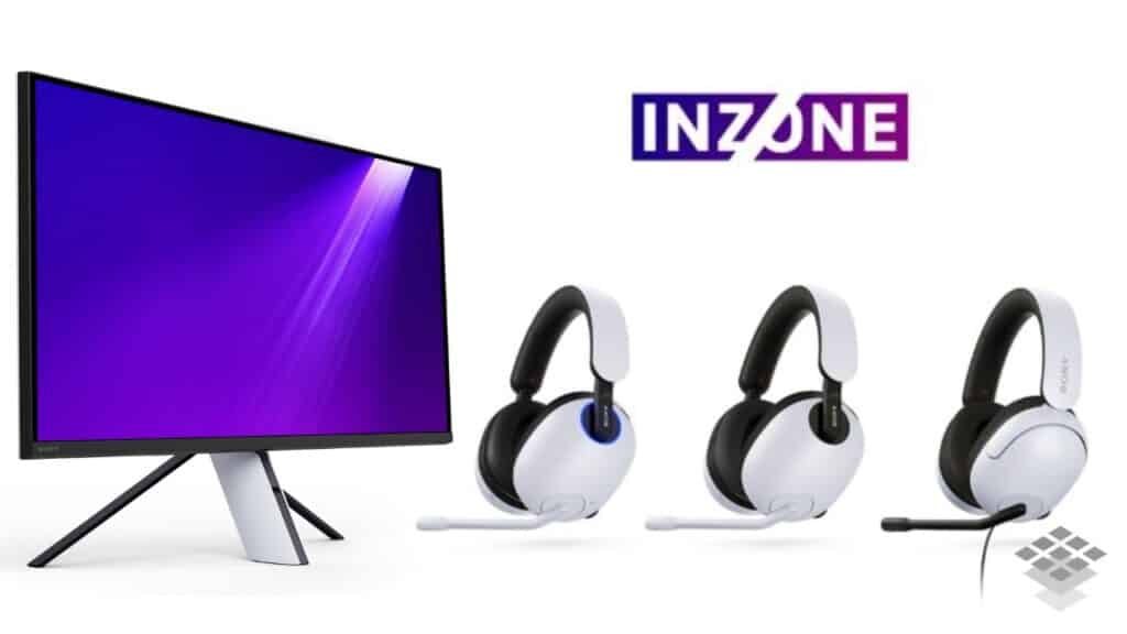 inzone m9 monitor and headphones h3, h7, h9.